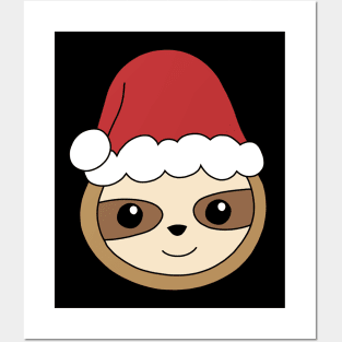 Cute Santa Sloth Posters and Art